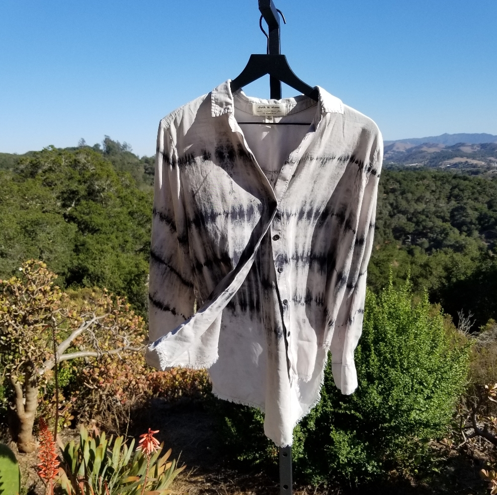 Anthropologie Cloth & Stone Tie Dye Button Down